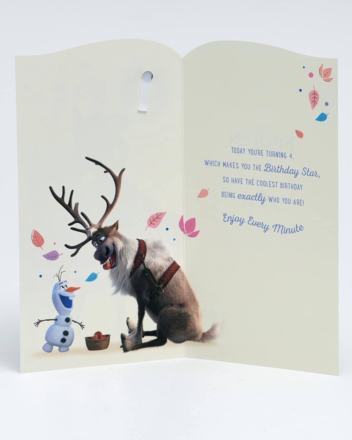 Carte d'anniversaire Disney La Reine des Neiges 4 ans Elsa et Anna avec enveloppe – Image 2