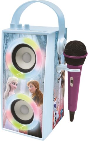 Enceinte karaoké lumineuse Disney La Reine des Neiges avec micro, Elsa et Anna