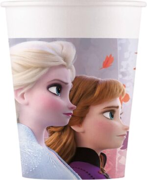 Lot de 8 gobelets en papier La Reine des Neiges Frozen 2, 200 ml