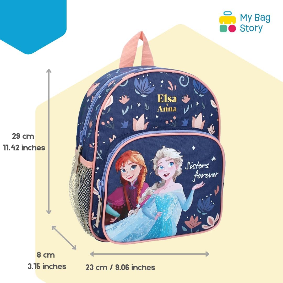 Sac à dos bleu La Reine des Neiges enfant 29 cm à bretelles réglables – Image 2