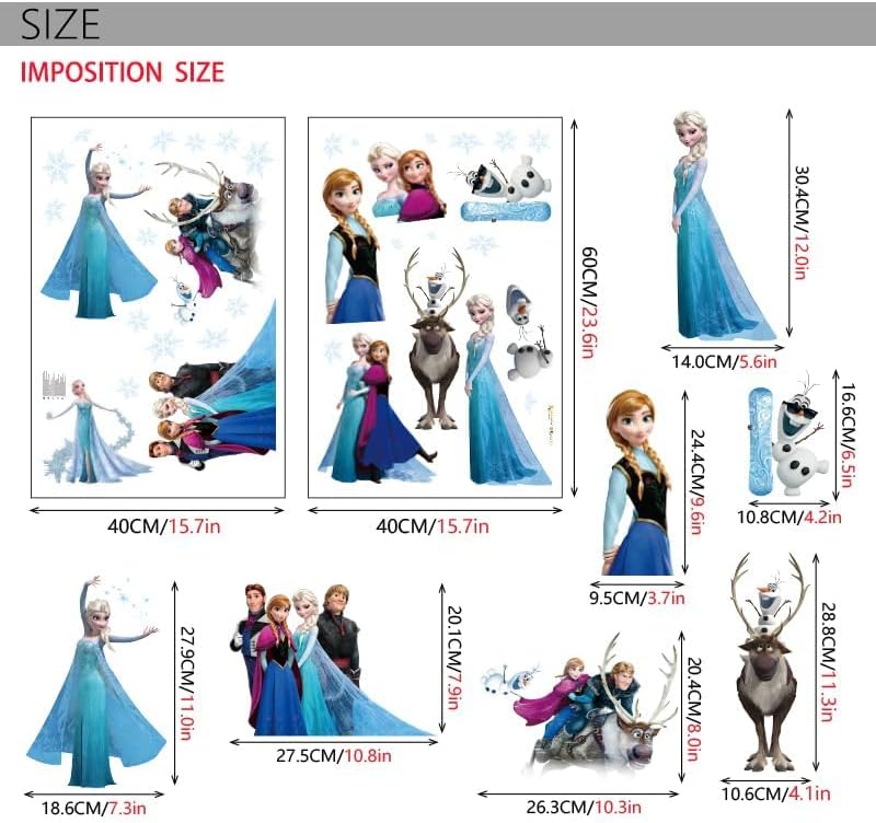 Stickers muraux Disney Frozen Elsa pour salon et chambre – Image 3
