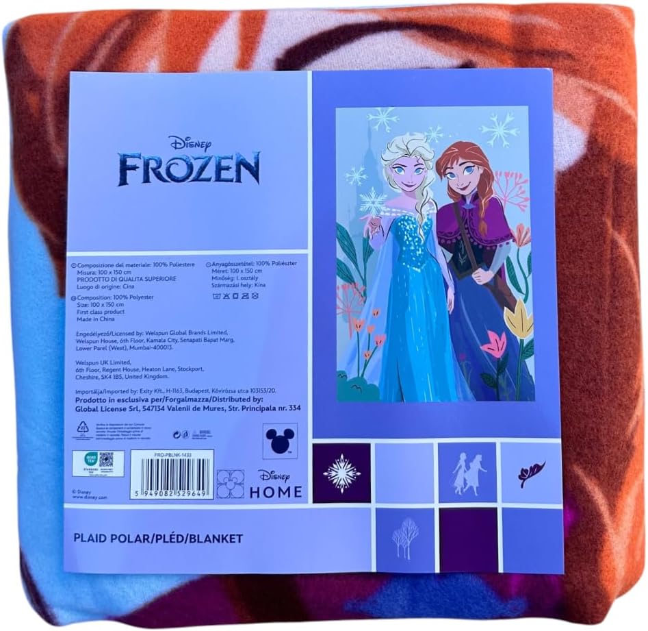 Plaid enfant Frozen polaire 100 x 150 en 100 % polyester 210 gsm – Image 4