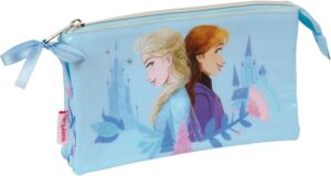 Trousse triple Frozen Ice Magic en polyester 22 x 3 x 12 cm
