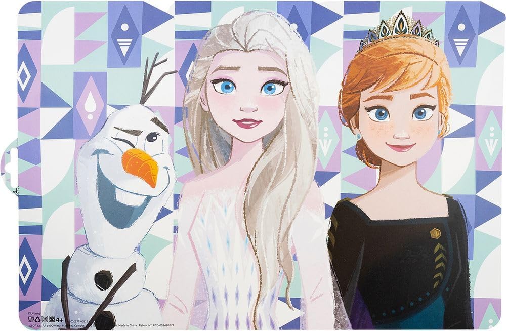 Set de table La Reine des Neiges en plastique coloré avec Elsa, Anna et Olaf – Image 2
