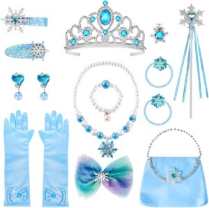 Coffret accessoires Elsa 15 pièces avec couronne, bijoux et pinces à cheveux