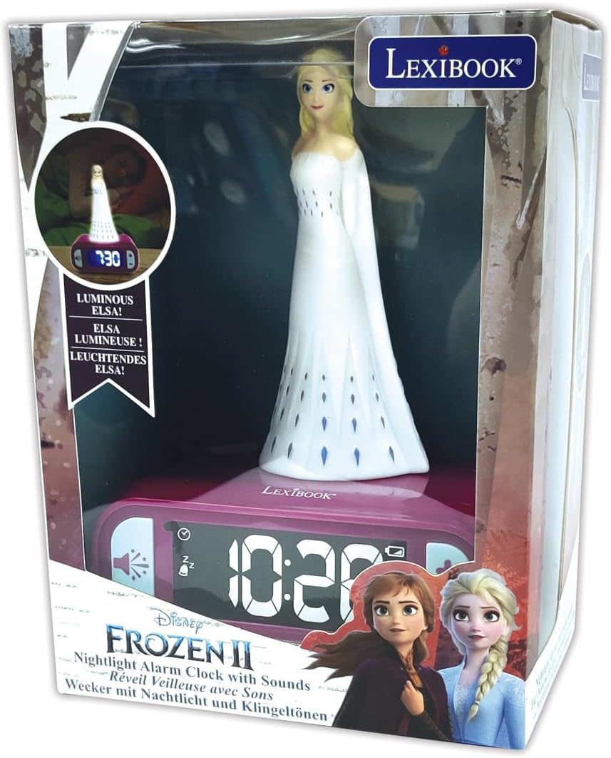 Réveil veilleuse Elsa bleu avec sons Disney Frozen 2 Lexibook – Image 7