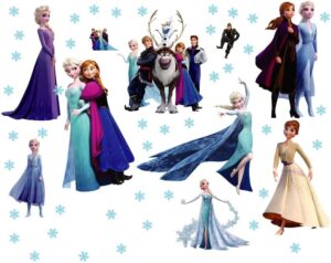 Stickers muraux Kibi Reine des Neiges, 2 feuilles 43cm x 65cm