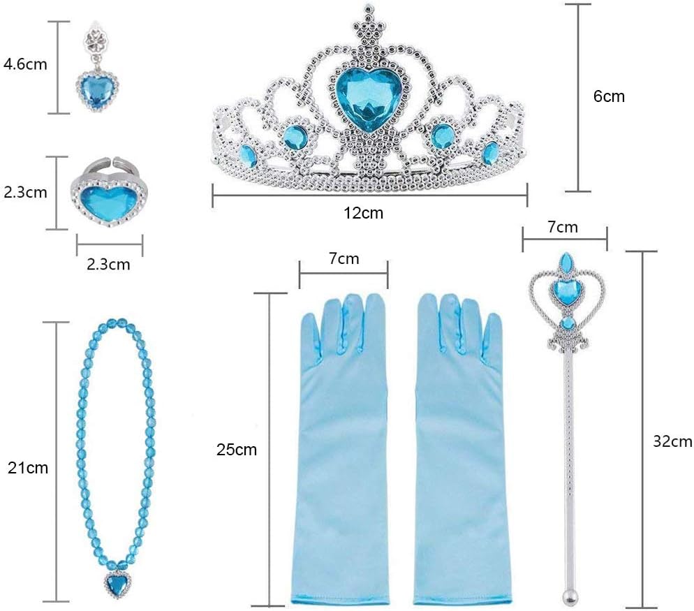 Accessoires Elsa 9 pièces avec perruque, couleur 07 Bleu – Image 2