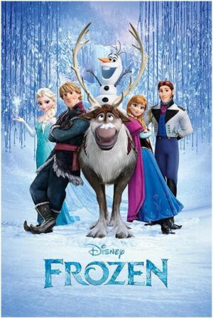 Poster maxi Frozen avec le casting 61 x 91.5 cm
