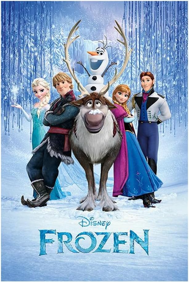 Poster maxi Frozen avec le casting 61 x 91.5 cm