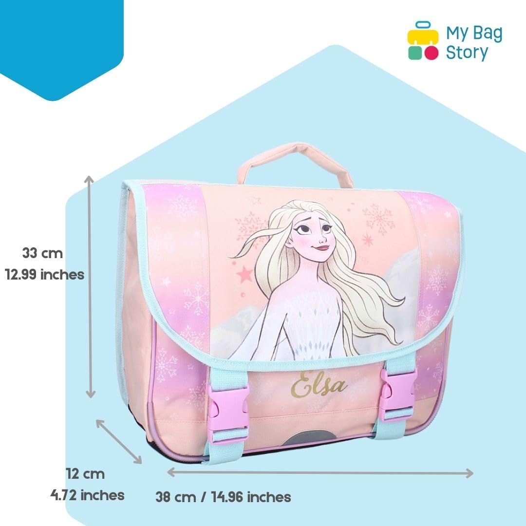 Cartable enfant La Reine des Neiges rose 2 compartiments 38 cm – Image 2