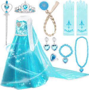 Déguisement Elsa La Reine des Neiges 11 pièces avec robe et accessoires 130