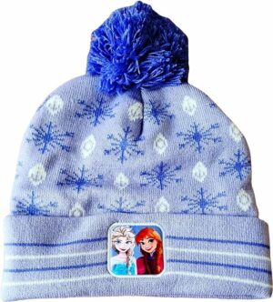 Bonnet enfant Frozen avec pompon, La Reine des Neiges