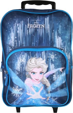 Sac à dos scolaire à roulettes Disney Frozen bleu, 1 compartiment zippé