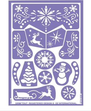 Pochoir de maquillage Reine des Neiges 21x15 cm lavable et réutilisable