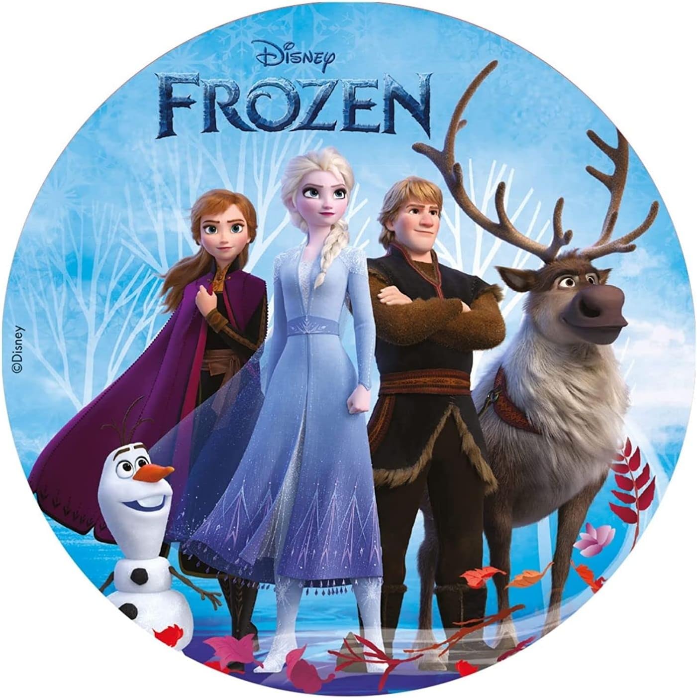 Disque azyme comestible 20 La Reine des Neiges pour gâteau d'anniversaire
