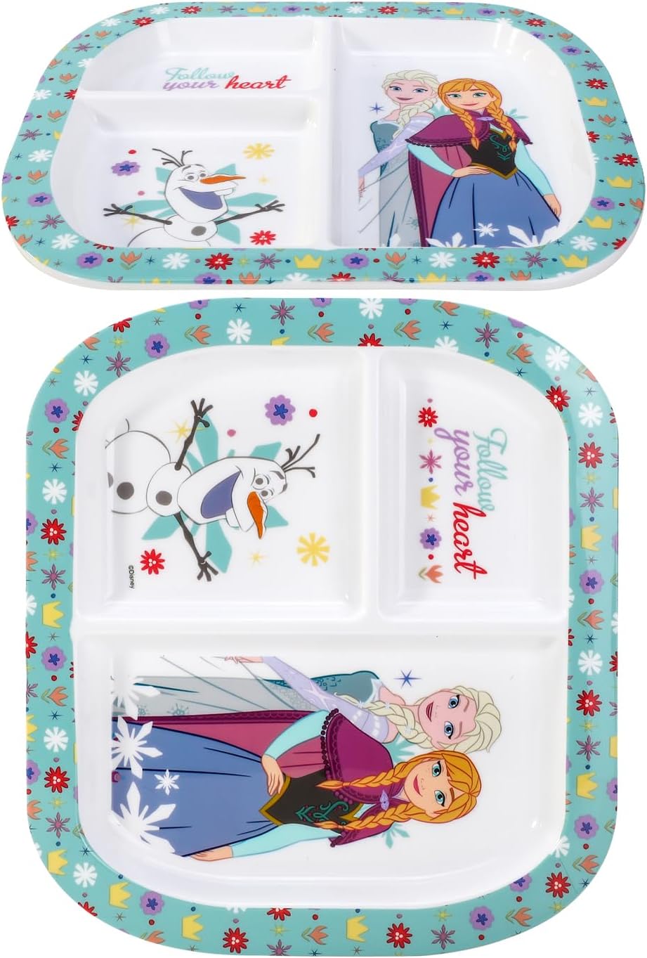 Assiette divisée réutilisable Disney La Reine des Neiges à 3 sections – Image 3