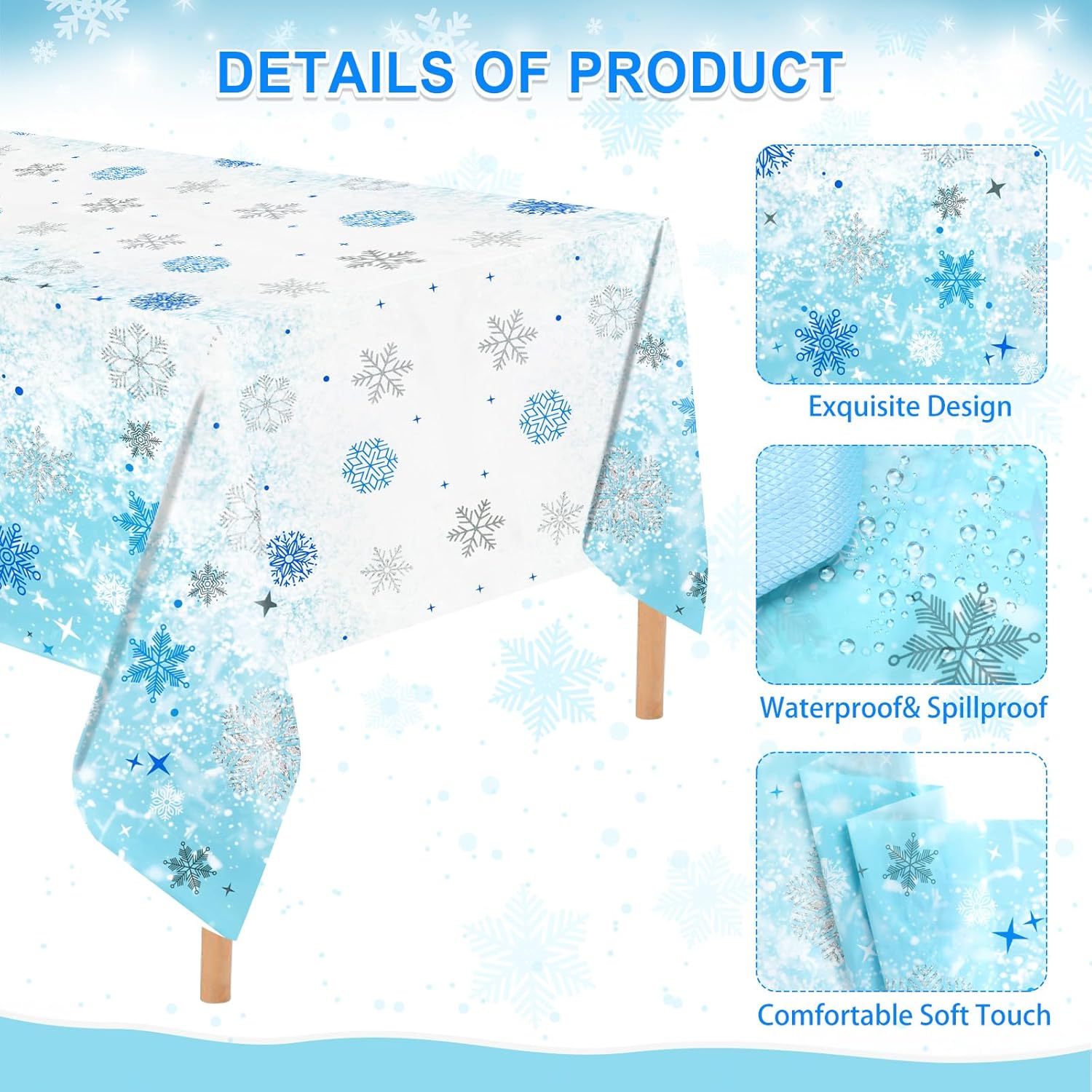 Nappe d'anniversaire Reine des Neiges en plastique jetable 54 x 108 – Image 4