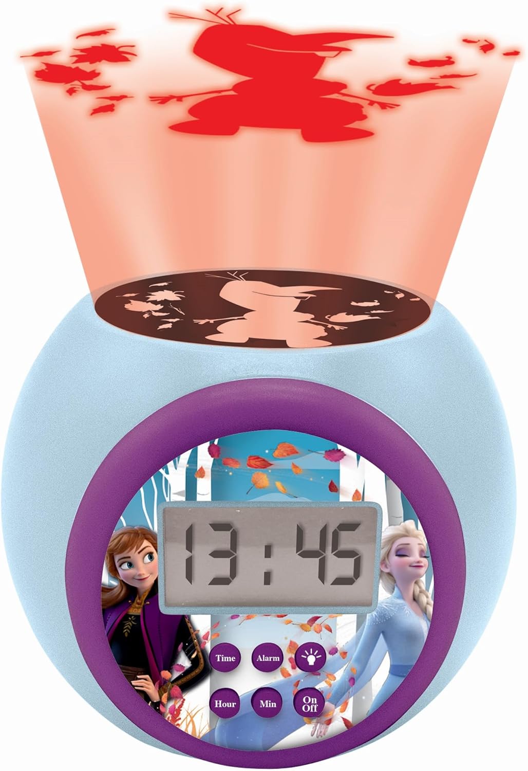 Réveil projecteur Disney La Reine des Neiges Anna Elsa avec veilleuse LCD – Image 3