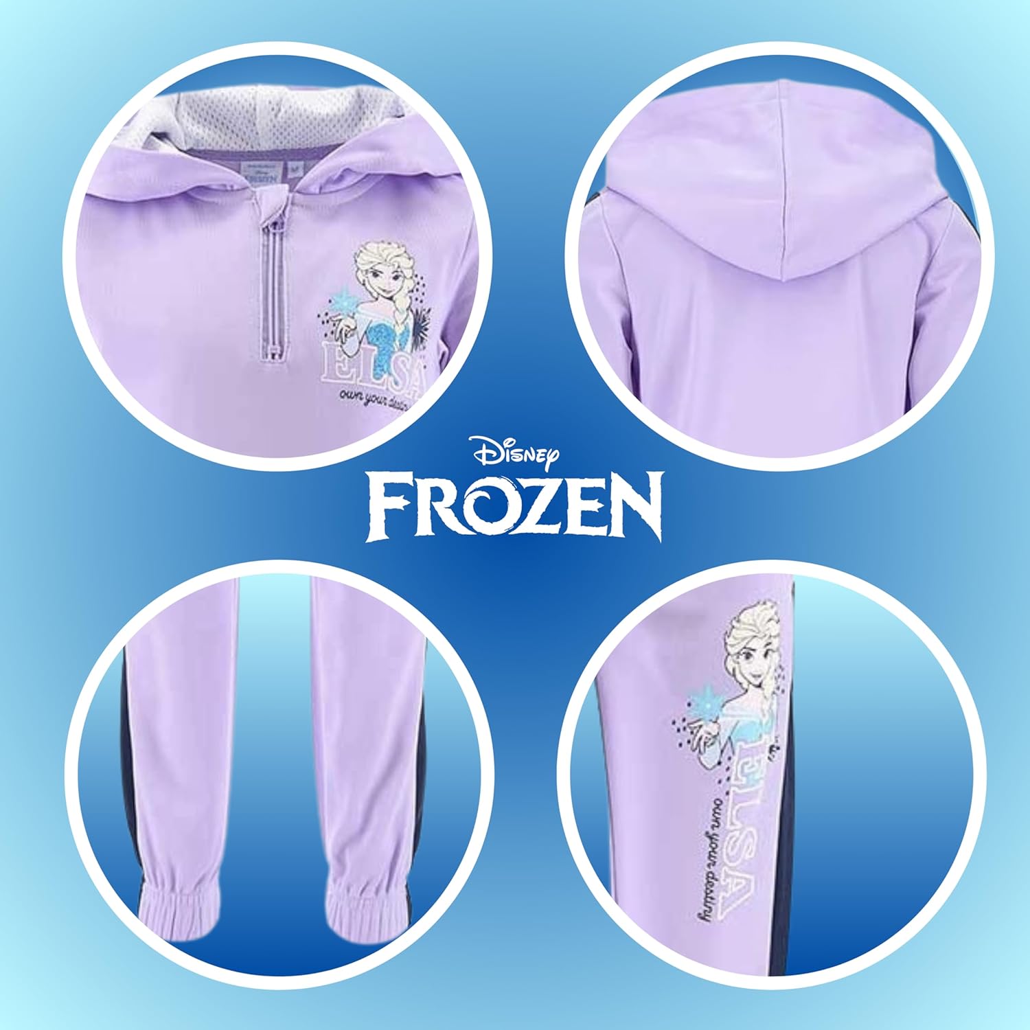 Survêtement Disney Elsa violet 2 pièces pour fille, La Reine des Neiges – Image 8