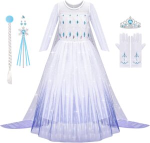 Costume Elsa La Reine des Neiges pour fille avec accessoires