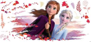Sticker mural repositionnable Disney La Reine des Neiges 2 Elsa et Anna
