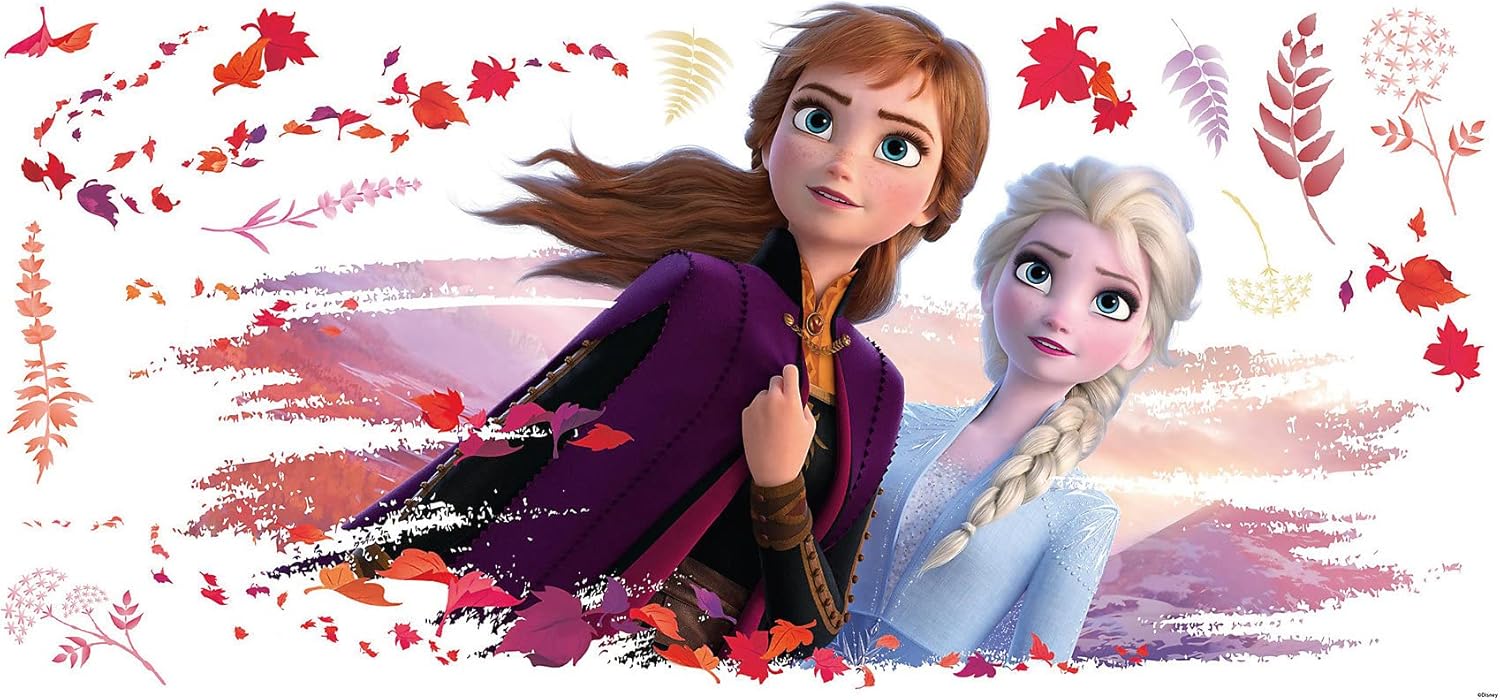Sticker mural repositionnable Disney La Reine des Neiges 2 Elsa et Anna