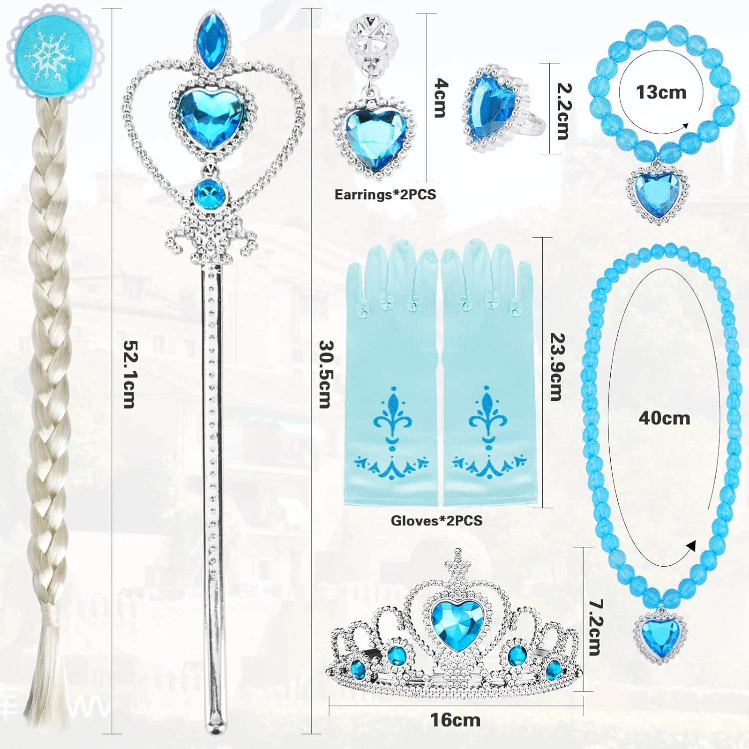 Coffret 8 accessoires Elsa La Reine des Neiges avec bague et tresse – Image 2