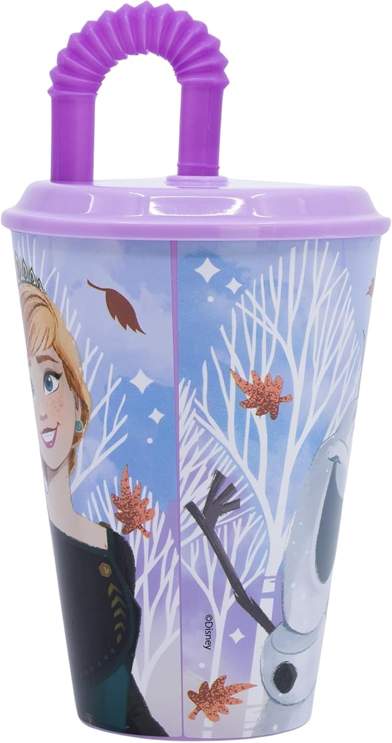 Gobelet enfant La Reine des Neiges avec paille et couvercle 430 ml – Image 2