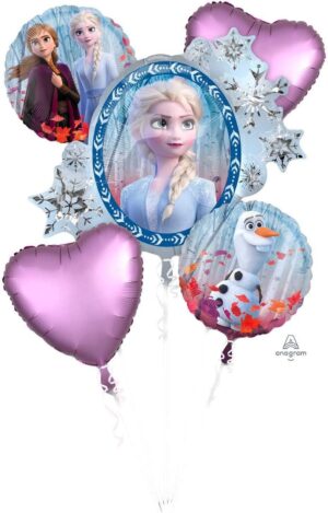 Bouquet de 5 ballons La Reine des Neiges Frozen 2