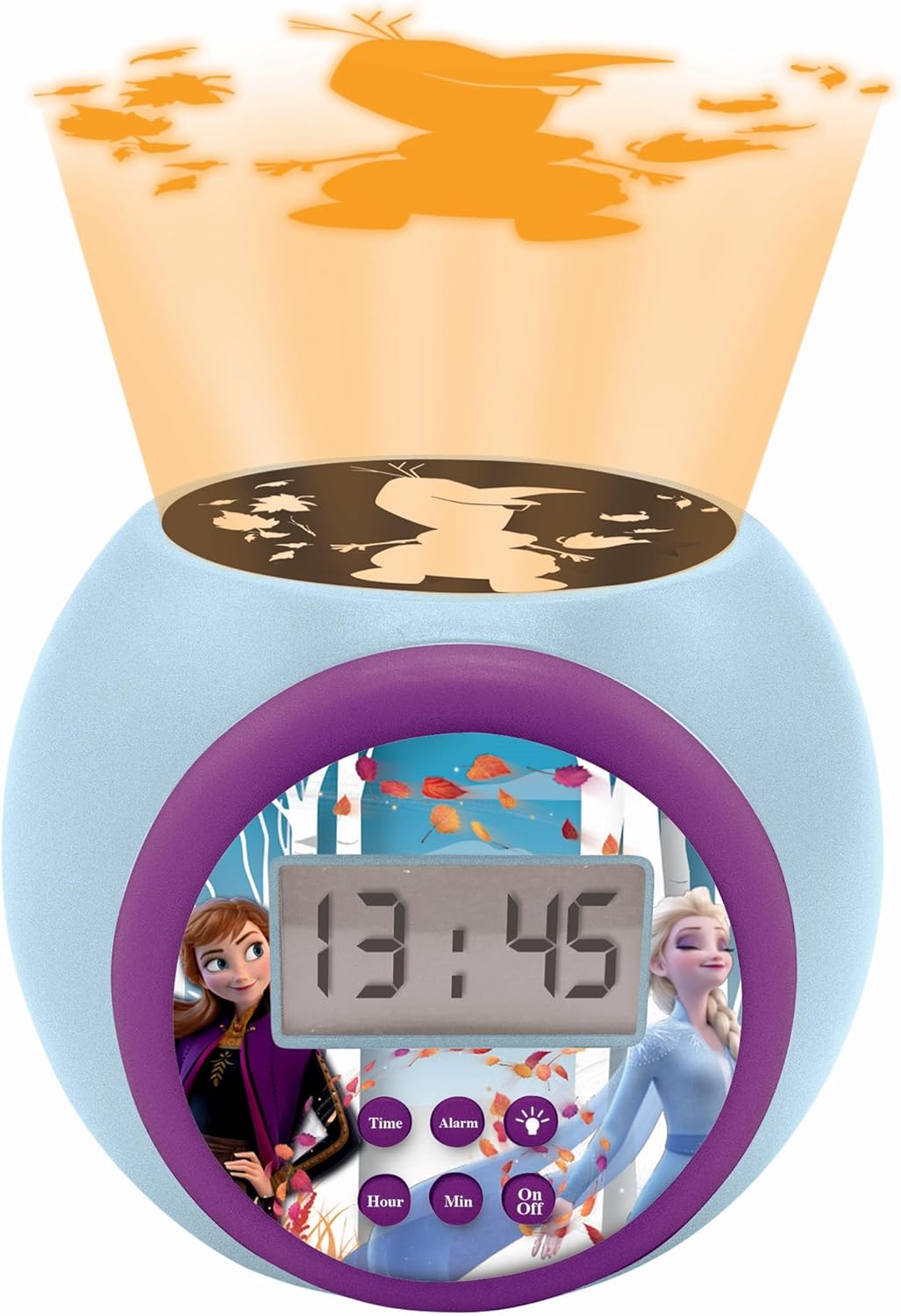 Réveil projecteur Disney La Reine des Neiges Anna Elsa avec veilleuse LCD – Image 4
