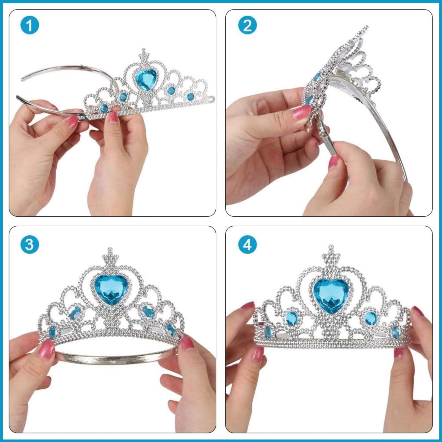 Accessoires 7 pièces Reine des Neiges pour fille avec gants et bijoux – Image 2