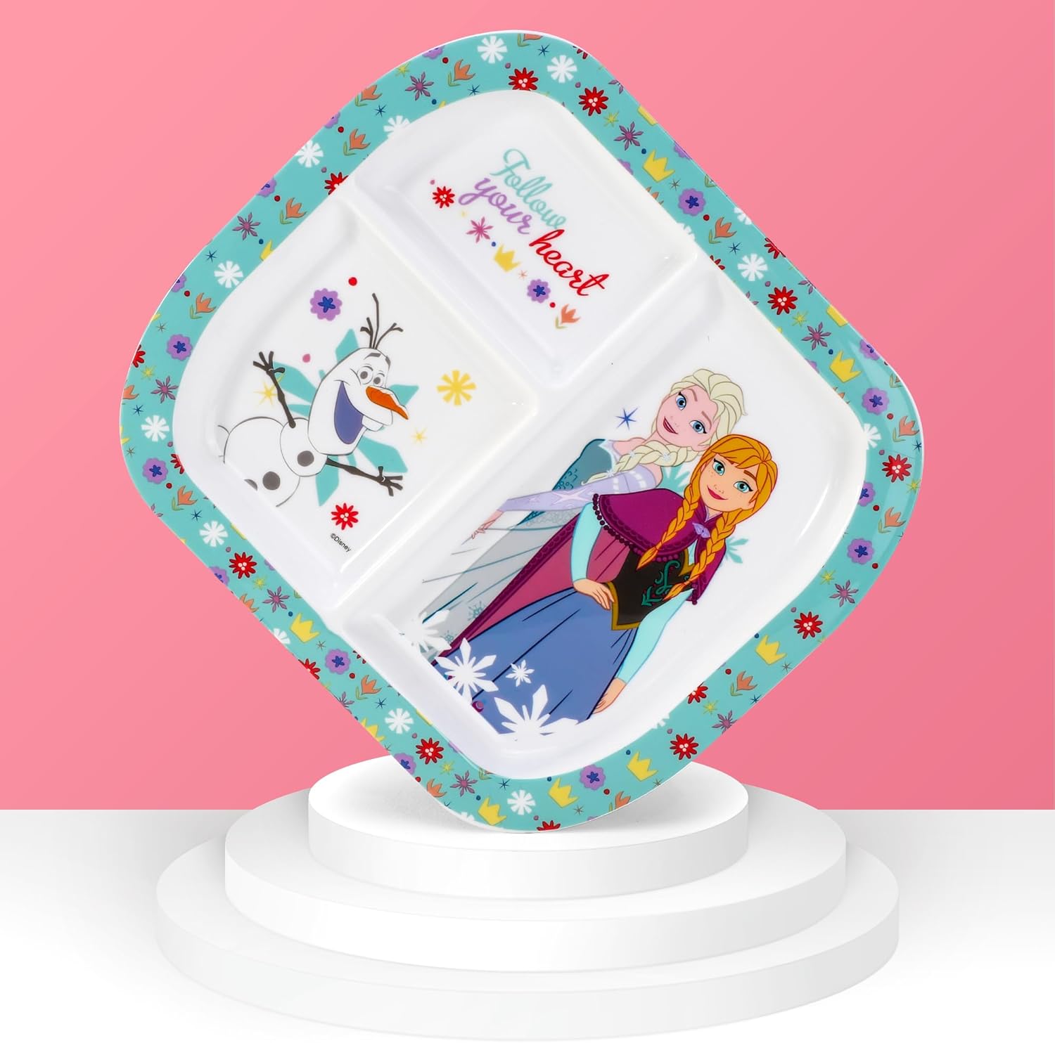 Assiette divisée réutilisable Disney La Reine des Neiges à 3 sections – Image 5