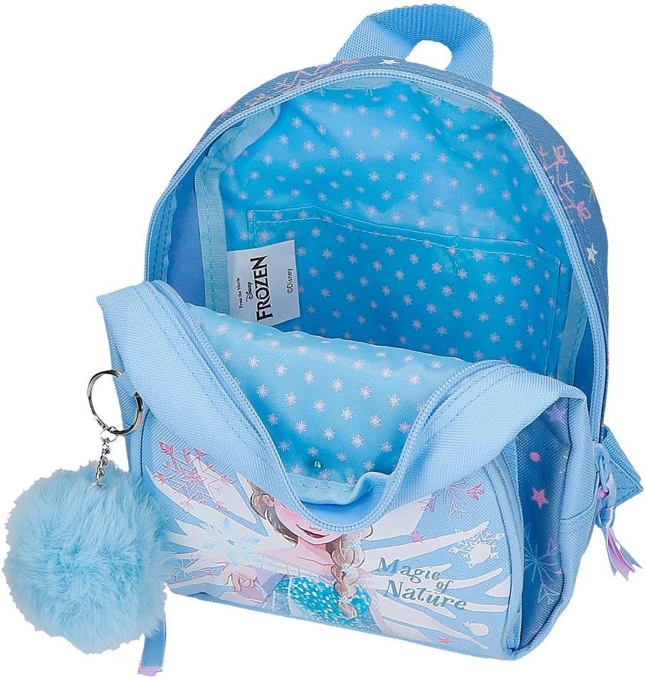 Sac à dos Disney La Reine des Neiges bleu en polyester avec pompon – Image 4