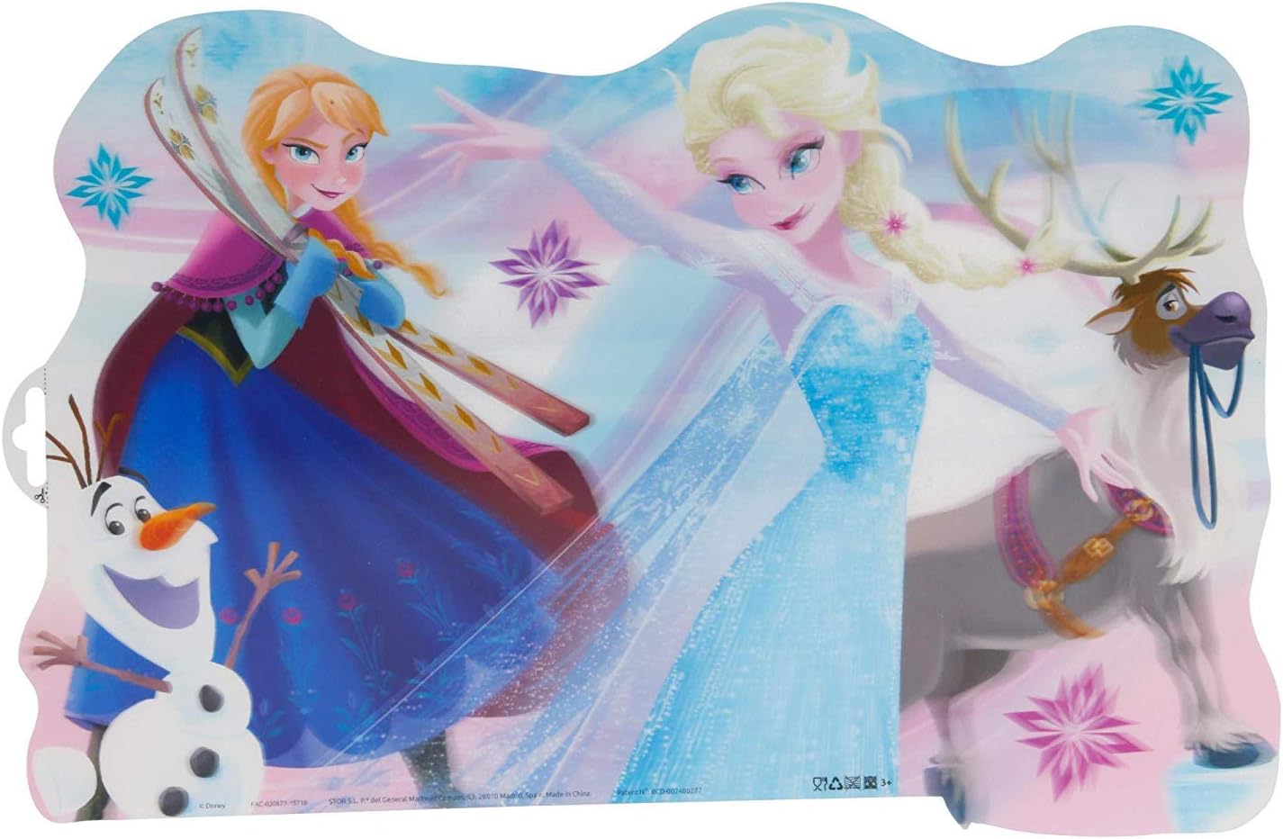 Set de table 2010 La Reine des Neiges en plastique réutilisable 43 x 29 cm