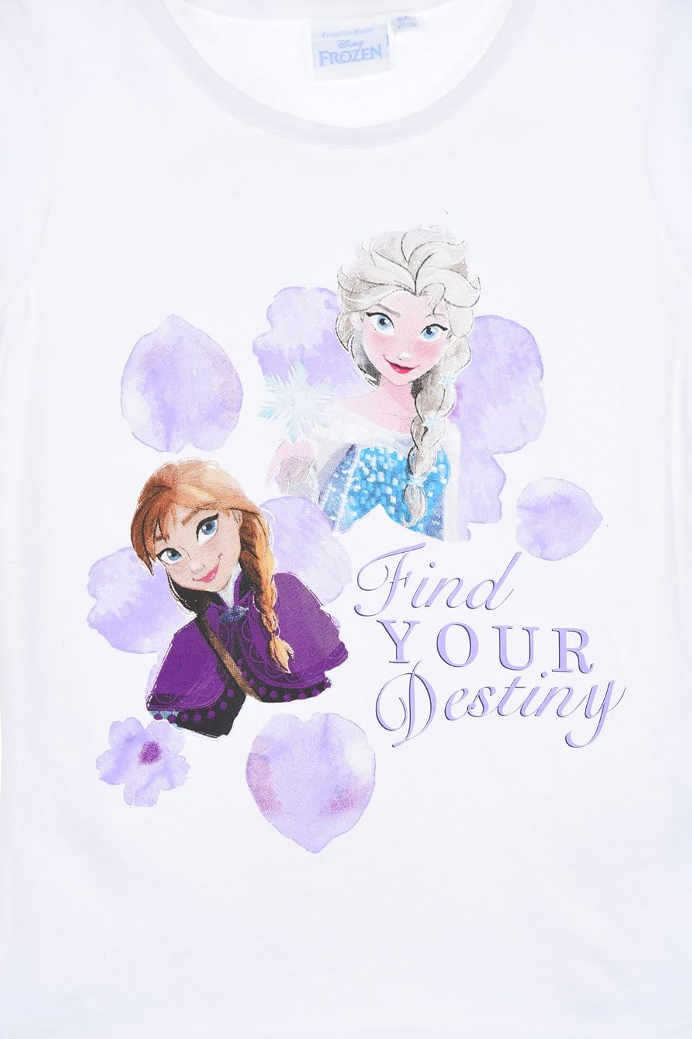 T-shirt fille Disney Frozen Ariel en 100 % coton, Elsa et Anna – Image 4