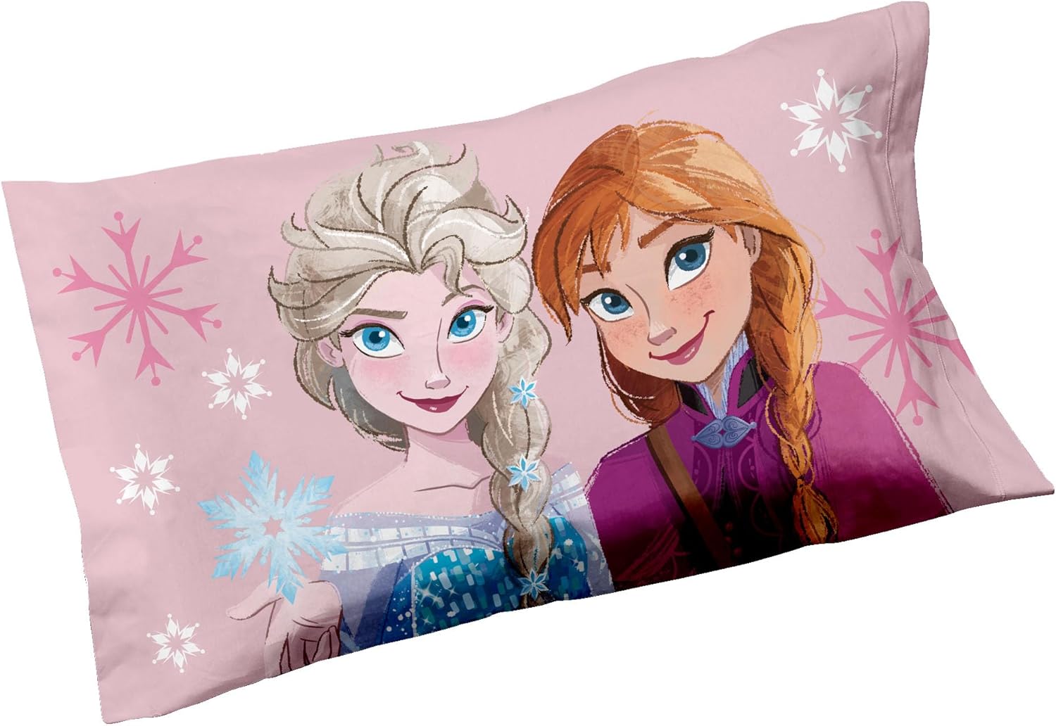 Lot de 2 taies d’oreiller Frozen La Reine des Neiges en 100 % coton, 50 x 80 cm – Image 2