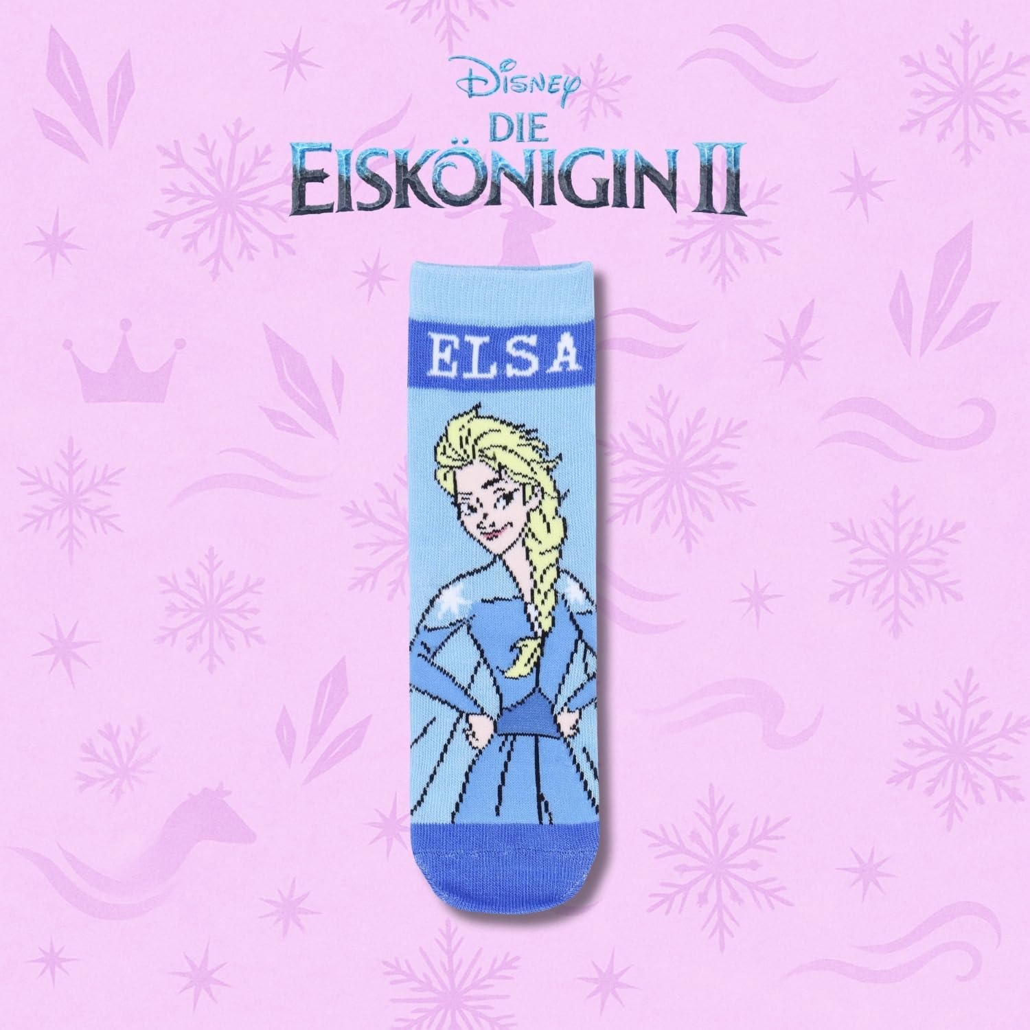Lot de 6 paires de chaussettes Disney La Reine des Neiges Anna et Elsa pour fille – Image 3