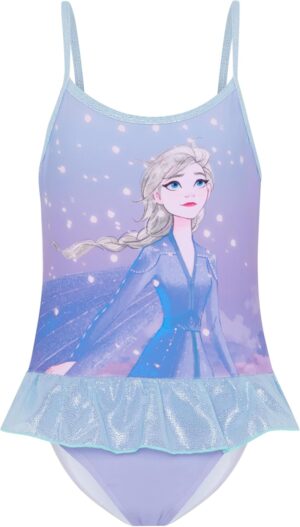 Maillot 1 pièce à volant Elsa, Disney La Reine des Neiges