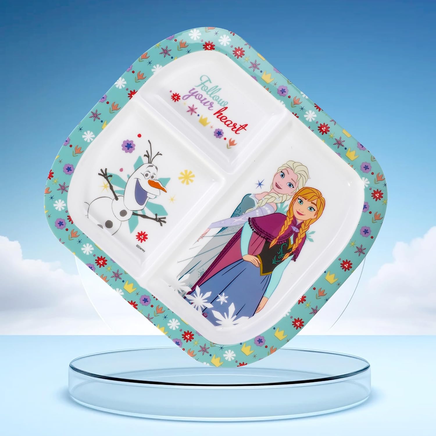Assiette divisée réutilisable Disney La Reine des Neiges à 3 sections – Image 7
