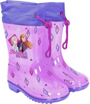Bottes de pluie Frozen violettes enfant, La Reine de Neige