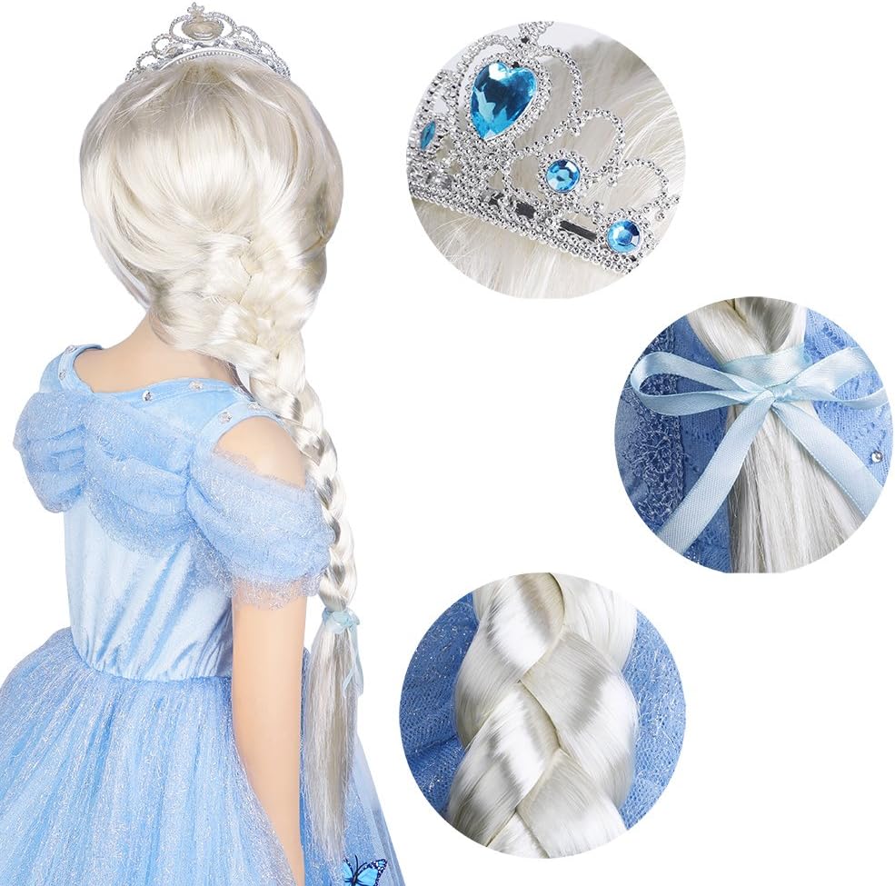 Accessoires Elsa 9 pièces avec perruque, couleur 07 Bleu – Image 7