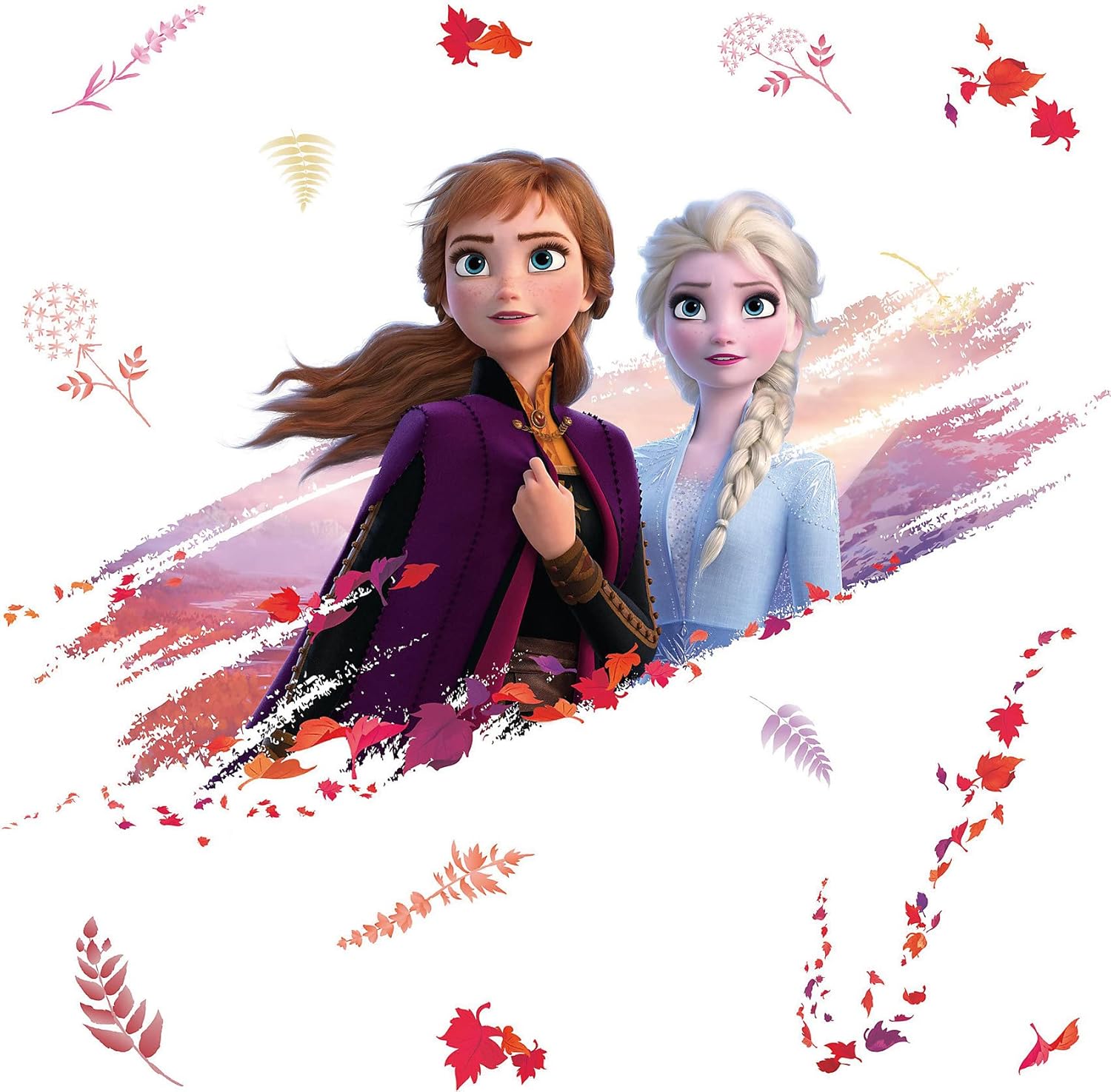 Sticker mural repositionnable Disney La Reine des Neiges 2 Elsa et Anna – Image 3