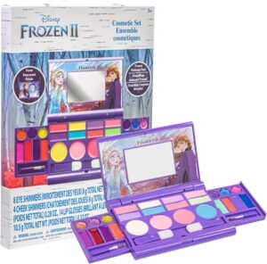 Kit maquillage pliable La Reine des Neiges 2 avec miroir, 14 gloss et 6 brosses
