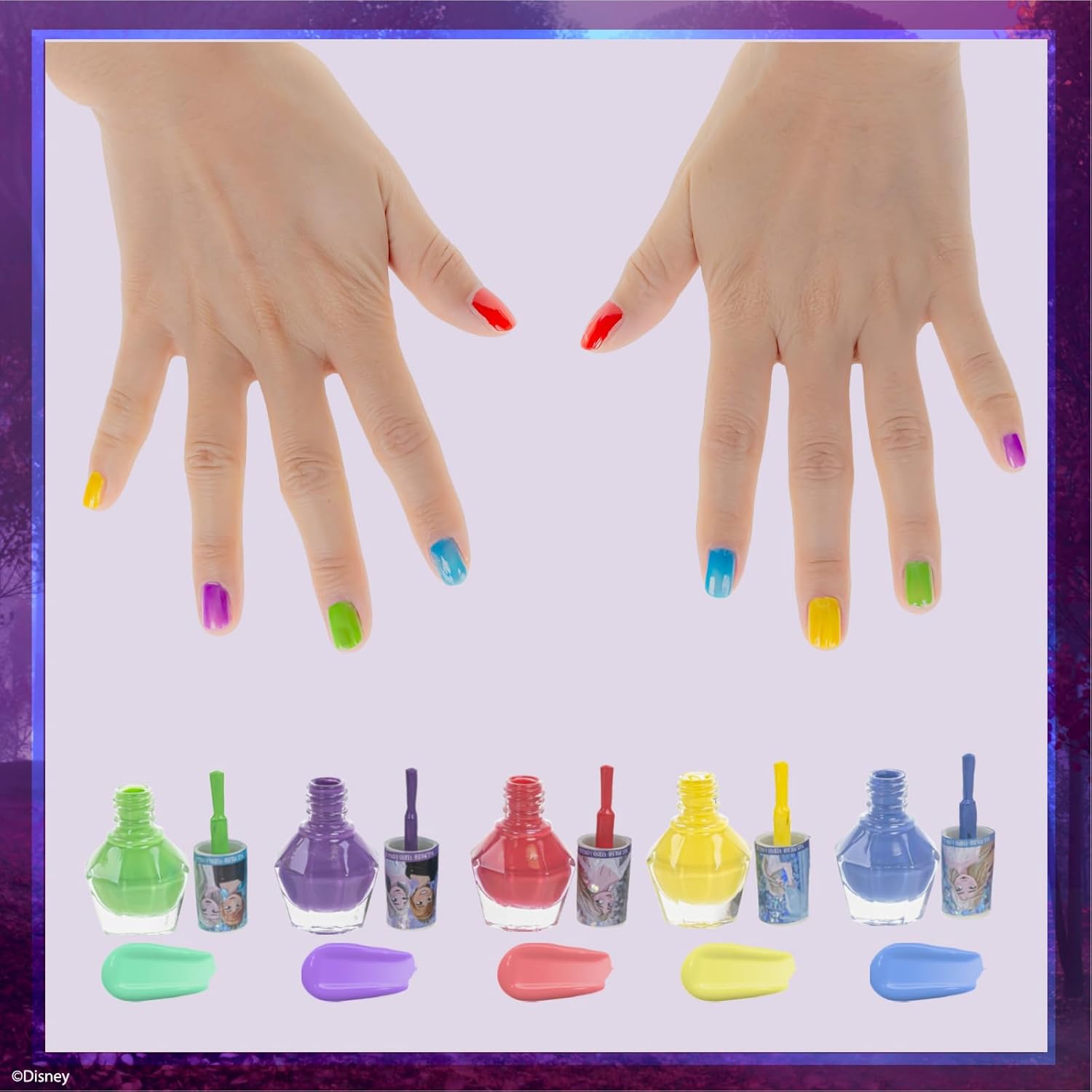Kit Disney Frozen 2 de vernis à ongles non toxique pour enfants avec espaceurs d'orteils, 12 pièces – Image 5