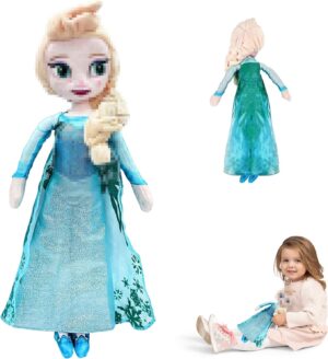 Peluche poupée Elsa Frozen 40 cm en peluche courte