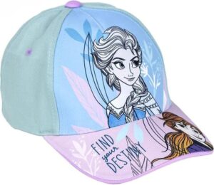 Casquette enfant bleue à visière La Reine des Neiges, 53 cm