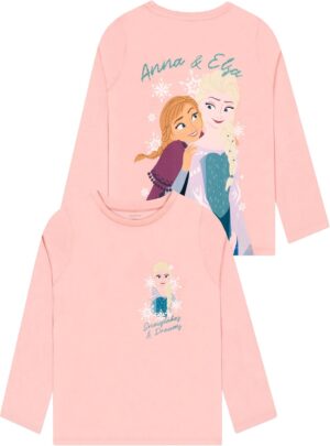 T-shirt manches longues Disney La Reine des Neiges fille en coton avec Elsa et Anna
