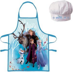 Ensemble tablier et toque ajustable enfant Frozen en polyester