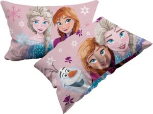 Lot de 2 taies d’oreiller Frozen La Reine des Neiges en 100 % coton, 50 x 80 cm